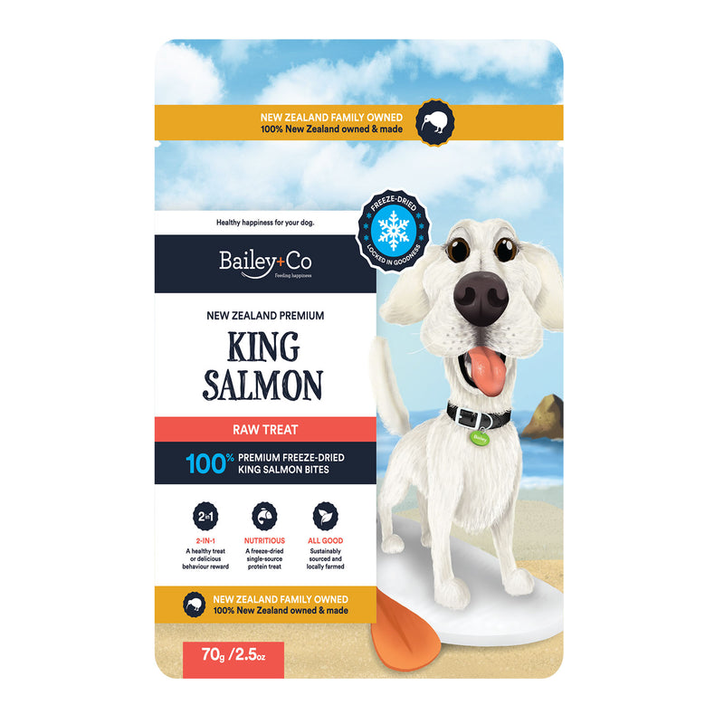 Bailey+Co Freeze Dried Dog Treats - King Salmon 70g