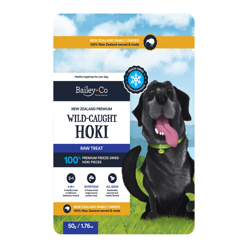 Bailey+Co Freeze Dried Dog Treats - Hoki 70g