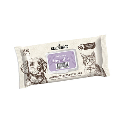 6 FOR $23.80: Care For The Good Antibacterial Pet Wipes For Cats & Dogs (Lavender) 100pc