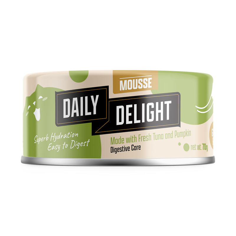 BUY 2 CTN, 5% OFF: Daily Delight Mousse with Tuna & Pumpkin Canned Cat Food 80g x 24 cans